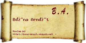 Bóna Arnót névjegykártya